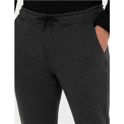 Antrasit Melanj Slim Fit Eşofman Altı
