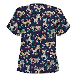 UA Frolic In The Flowers Navy Print Scrub Top