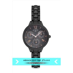 Aqua Di Polo 1987 Kadın Metal Siyah Kol Saati Apsv1-a6432-km333 APSV1-A6432-KM333