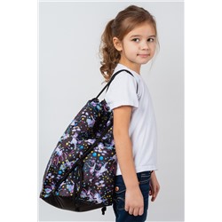 Мешок для обуви объемный Единороги гимнасты черный фон