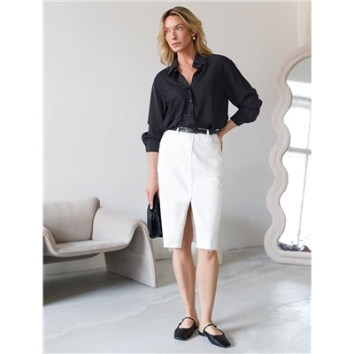 Блузка вечерняя из креп шифона с кружевом