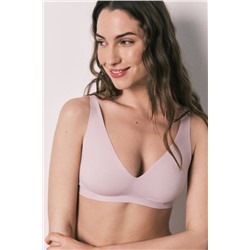 Top halter liso clean cut rosa