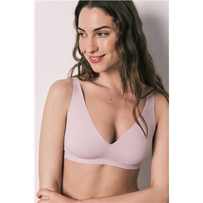 Top halter liso clean cut rosa