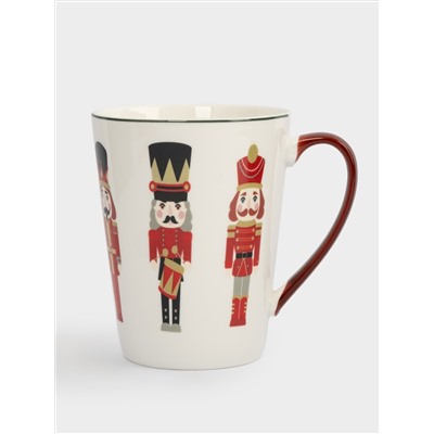 Кружка, 420 мл, фарфор N, бело-бордовая, Щелкунчики, Nutcracker