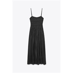 FLOWING MIDI DRESS WITH ELASTICATED DETAIL
