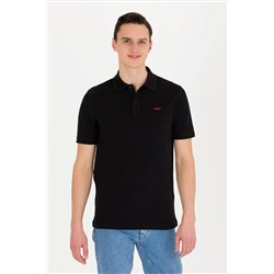 Erkek Siyah Basic Polo Yaka Tişört