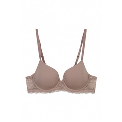 Sujetador clásico microfibra y encaje beige BEAUTIFUL