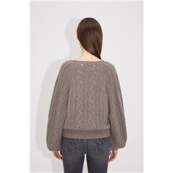 Cárdigan de lana y mohair Topo