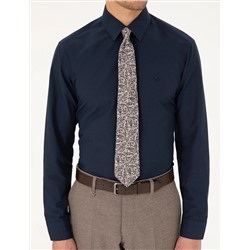 Lacivert Regular Fit Uzun Kollu Basic Gömlek