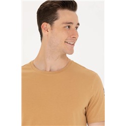 Erkek Camel Basic Bisiklet Yaka Tişört