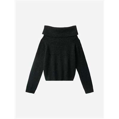 Женский пуловер с отворотом с открытыми плечами Н*М