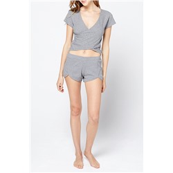 Top asimétrico Clara Gris jaspeado