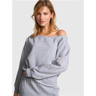 PINK Campus Fleece™ Rib Off-The-Shoulder Sweatshirt