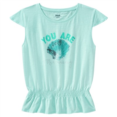 Mädchen T-Shirt mit Muschel-Print
