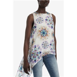 Blusa asimétrica print galáctico