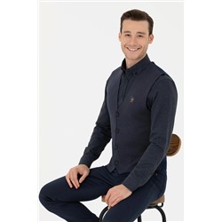 Erkek Lacivert Triko Hırka