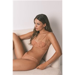 Sujetador balconette PRETTY encaje naranja