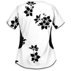 UA Spacious Bouquet White Print Scrub Top