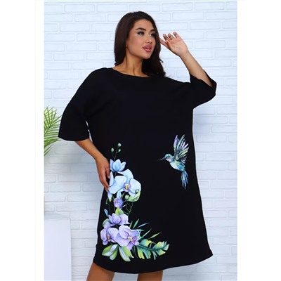 Удлиненная футболка хлопок с принтом Арт. 1092