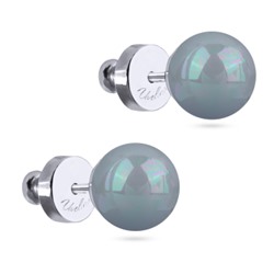 Пусеты Акварель (Майорка голубая 8мм; покрытие родий), Есть комплект