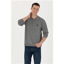 Erkek Gri Melanj Basic Kazak