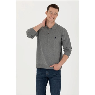 Erkek Gri Melanj Basic Kazak