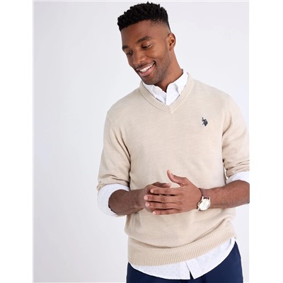 SOLID V-NECK SWEATER