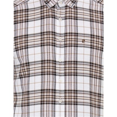 Kahverengi Slim Fit Uzun Kollu Gömlek