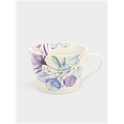 Кружка, 480 мл, фарфор N, белая, Азалия фиолетовая, Magic flowers
