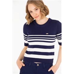 Kadın Lacivert Bisiklet Yaka Kazak