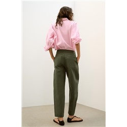 HERRINGBONE BARREL TROUSERS
