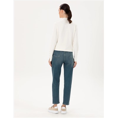 Açık Mavi Mom High Waist Fit Jean Pantolon