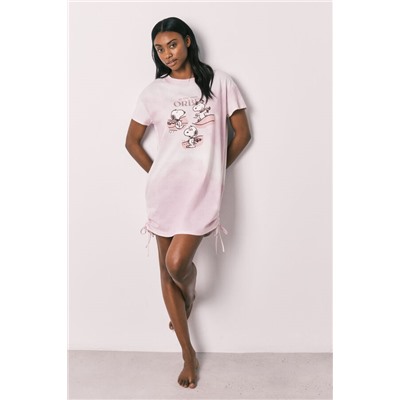 Camisón corto rosa algodón Snoopy