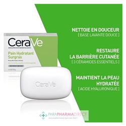 Cerave Pain Hydratant Surgras - Peaux Normales à Sèches 128g