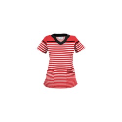 UA Sassy Stripes Poppy Print Scrub Top