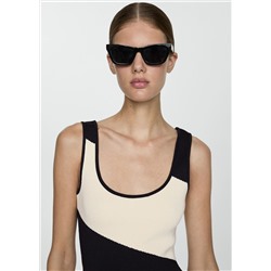 Vestido punto midi rayas