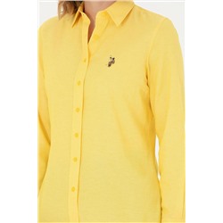 Kadın Sarı Uzun Kollu Basic Gömlek