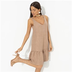 Сарафан свободного кроя, Динамичный стиль (бежевый)