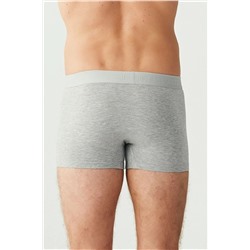 U.S. Polo Assn. Erkek 3'lü Gri Melanj Pamuklu Modal Boxer