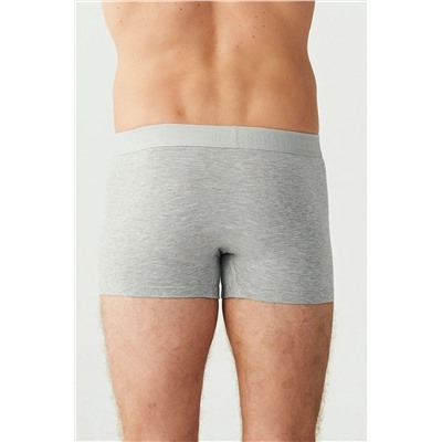 U.S. Polo Assn. Erkek 3'lü Gri Melanj Pamuklu Modal Boxer