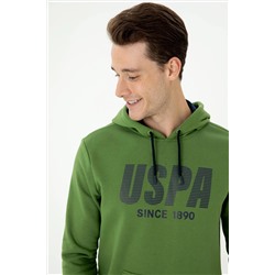 Erkek Yeşil Kapüşonlu Sweatshirt
