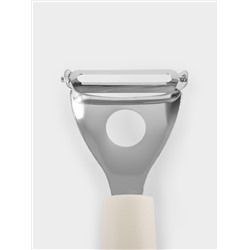 Овощечистка, 18 см, Т-образная, сталь/пластик, серо-бежевая, Universal