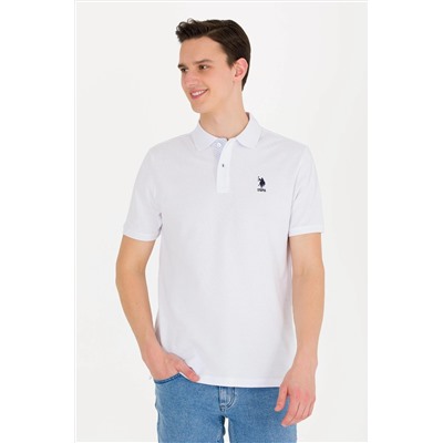 Erkek Beyaz Basic Polo Yaka Tişört