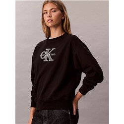 Fleece Foil Monologo Relaxed Sweatshirt