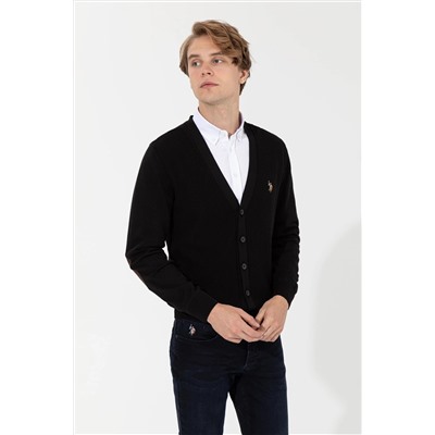 Erkek Siyah Basic Triko Hırka