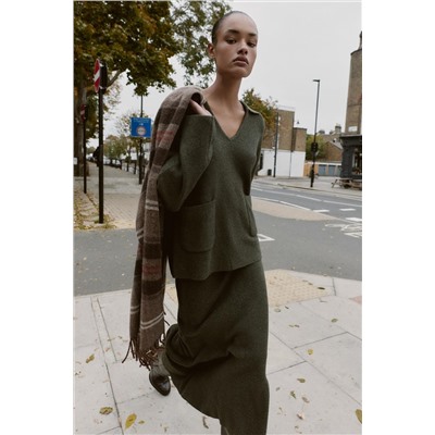 SOFT-TOUCH KNIT MIDI SKIRT