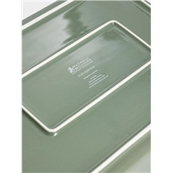 Форма для запекания, 32х22 см, фарфор P, прямоугольная, серо-зеленая, Indulgence