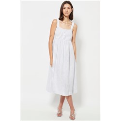 Vestido de pijama de lino - Blanco