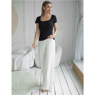 Футболка из трикотажа в широкий рубчик