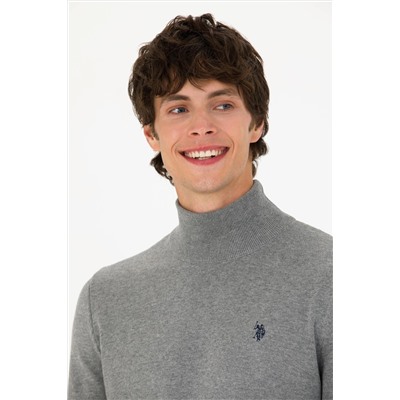 Erkek Gri Melanj Basic Kazak